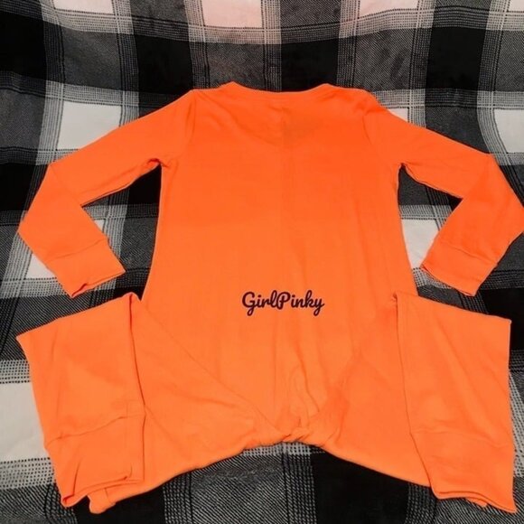 Victoria's Secret Pink JACK O LANTERN Onesie HALOGEN ORANGE HALLOWEEN MEDIUM - Picture 7 of 7